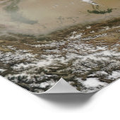 Staubsturm in der Taklimakan-Wüste, China Western Poster (Ecke)