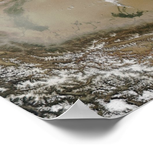 Staubsturm in der Taklimakan-Wüste, China Western Poster (Ecke)