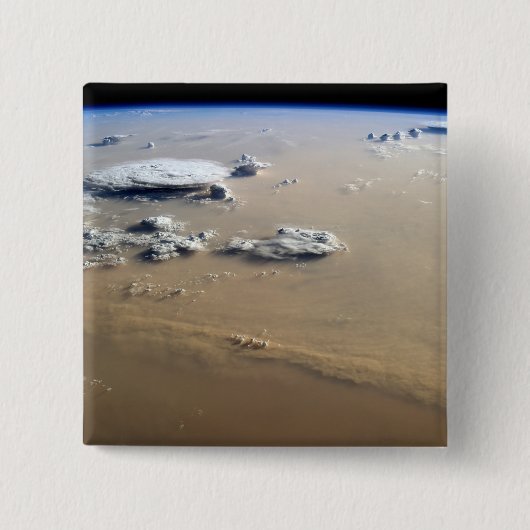 Staubsturm über die Sandmeere der Wüste Sahara. Button (Vorderseite)