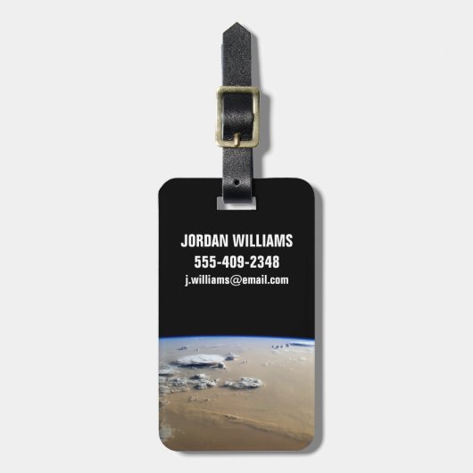 Staubsturm über die Sandmeere der Wüste Sahara. Gepäckanhänger (Vorderseite vertikal)