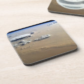 Staubsturm über die Sandmeere der Wüste Sahara. Getränkeuntersetzer (Linke Seite)