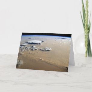 Staubsturm über die Sandmeere der Wüste Sahara. Karte