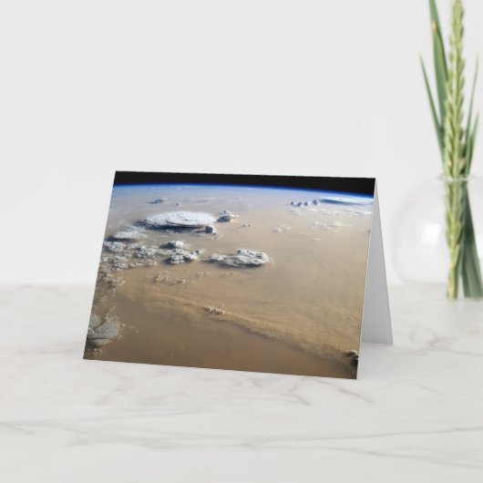 Staubsturm über die Sandmeere der Wüste Sahara. Karte (Vorderseite)