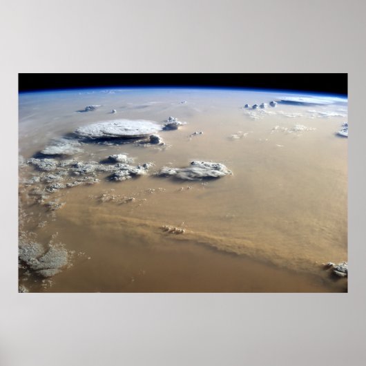 Staubsturm über die Sandmeere der Wüste Sahara. Poster (Vorne)