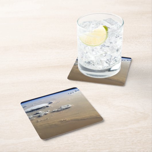 Staubsturm über die Sandmeere der Wüste Sahara. Rechteckiger Pappuntersetzer (Vor Ort)