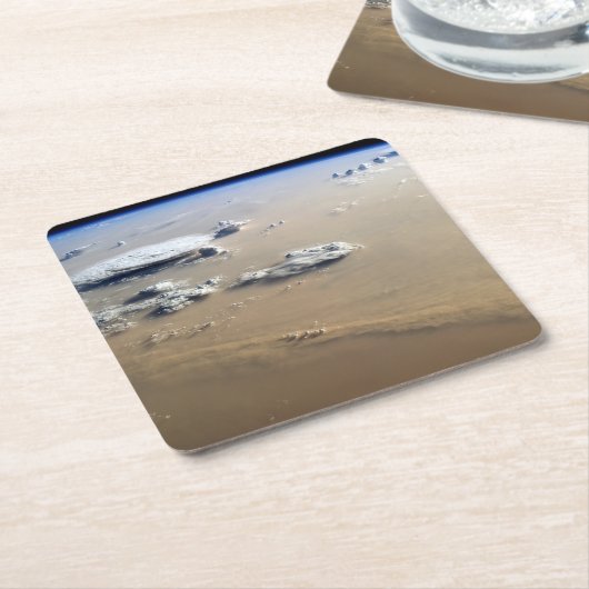 Staubsturm über die Sandmeere der Wüste Sahara. Rechteckiger Pappuntersetzer (angewinkelt)