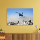 Staubwolken, die durch die Rotorabwaschanlage ange Leinwanddruck (Insitu (Wohnzimmer))