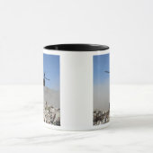 Staubwolken, die durch die Rotorabwaschanlage ange Tasse (Zentrum)