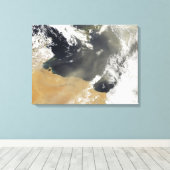 Staubwolken, die vor der nordafrikanischen Küste w Leinwanddruck (Insitu (Holzboden))