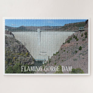 Staudamm am Flaming Gorge Reservoir von Utah Fotog Puzzle