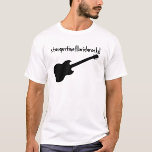 staugustinefloridarocks! schwarze Gitarre T-Shirt