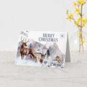 Staunen im Wald Blockhütte Vogel DIY wünscht Karte (Gelbe Blume)