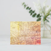 Staunton, VA Vintag Map Postkarte (Stehend Vorderseite)