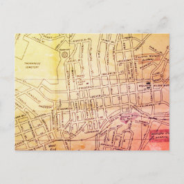 Staunton, VA Vintag Map Postkarte