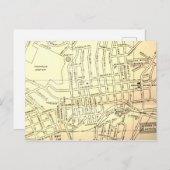 Staunton, VA Vintag Map Postkarte (Vorne/Hinten)