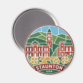 Staunton Virginia Magnet (Vorderseite/Rückseite)