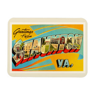 Staunton Virginia VA alte Vintage Reise-Postkarte Magnet