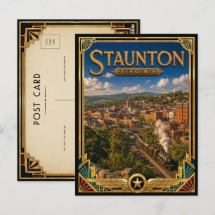 Staunton Virginia Vintage Art Deco Golden Age Postkarte