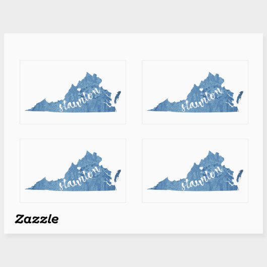 Staunton Virginia Wood Grain Rechteckiger Aufkleber (Blatt)