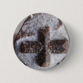 Staurolith, perfekter Kristallschnitt Button (Vorderseite)