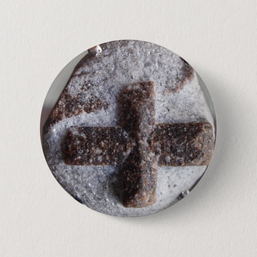 Staurolith, perfekter Kristallschnitt Button (Vorderseite)