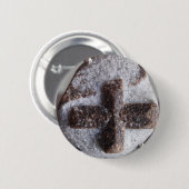 Staurolith, perfekter Kristallschnitt Button (Vorne & Hinten)