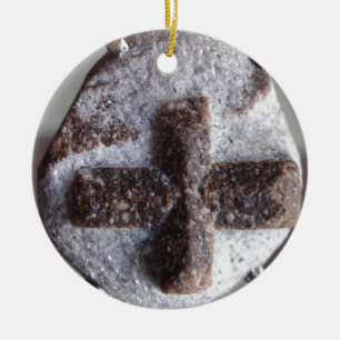 Staurolith, perfekter Kristallschnitt Keramik Ornament