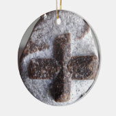 Staurolith, perfekter Kristallschnitt Keramik Ornament (Links)