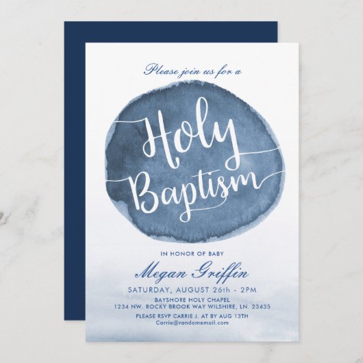 Stausee | Gewohnte Heilige Taufe Einladung (Vorne/Hinten)