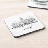 Stavanger Norwegen Beautiful Streetscape Zeichnend Getränkeuntersetzer (Linke Seite)