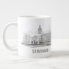 Stavanger Norwegen Beautiful Streetscape Zeichnend Jumbo-Tasse