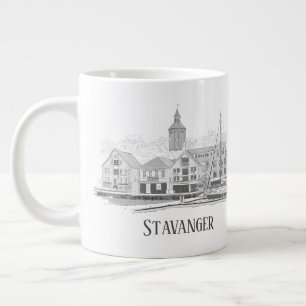 Stavanger Norwegen Beautiful Streetscape Zeichnend Jumbo-Tasse