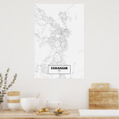 Stavanger, Norwegen (schwarz auf weiß) Poster (Küche)