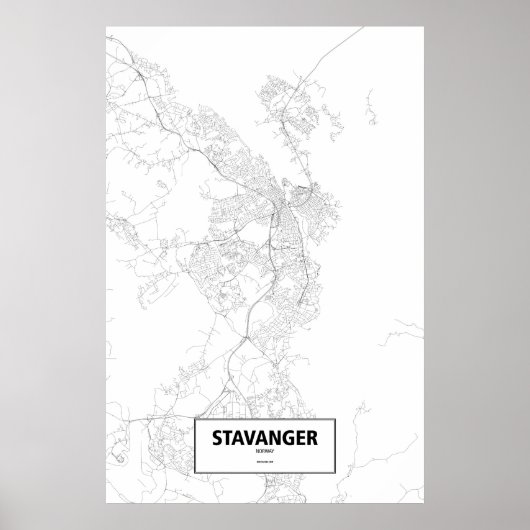 Stavanger, Norwegen (schwarz auf weiß) Poster (Vorne)