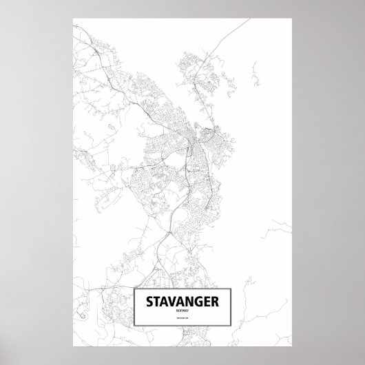 Stavanger, Norwegen (schwarz auf weiß) Poster (Vorne)