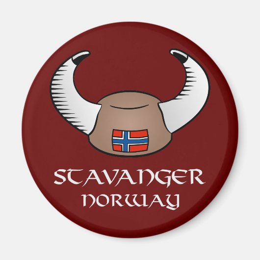 Stavanger Norwegen Viking Hat Magnet (Vorne)
