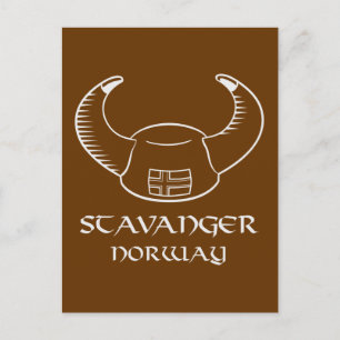 Stavanger Norwegen Viking Hat Postkarte