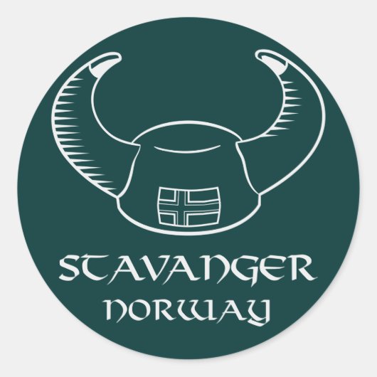 Stavanger Norwegen Viking Hat Runder Aufkleber (Vorderseite)