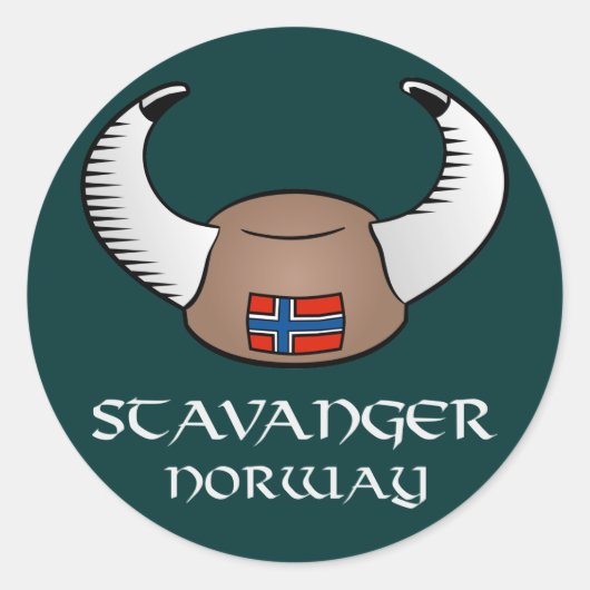 Stavanger Norwegen Viking Hat Runder Aufkleber (Vorderseite)