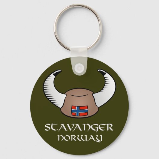 Stavanger Norwegen Viking Hat Schlüsselanhänger (Vorderseite)