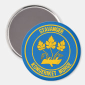 Stavanger Round Emblem Magnet (Vorderseite/Rückseite)