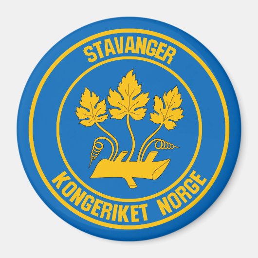 Stavanger Round Emblem Magnet (Vorne)
