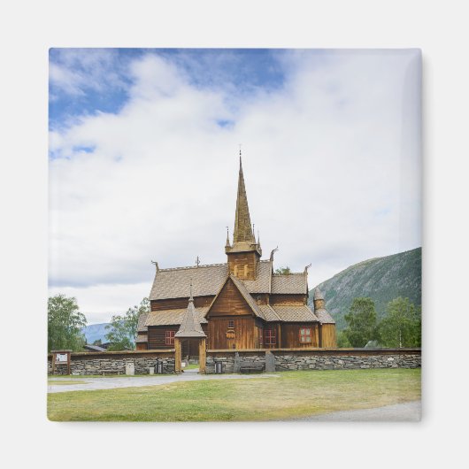 Stave church in Lom, Norwegen magnet (Vorne)