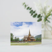 Stave church in Lom, Norwegen Postcard Postkarte (Stehend Vorderseite)