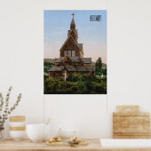 Stave Church in Norwegen Poster (Küche)