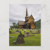 Stave Kirche mit Friedhof in Norwegen Postkarte (Vorderseite)
