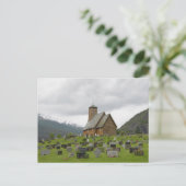 Stave Kirche mit Friedhof in Norwegen Postkarte (Stehend Vorderseite)