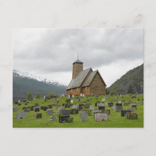 Stave Kirche mit Friedhof in Norwegen Postkarte (Vorderseite)