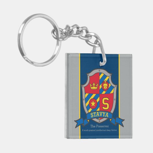 Stavya Name bedeutet Buchstabe S Ritter Wappen Bra Schlüsselanhänger (Vorderseite links)