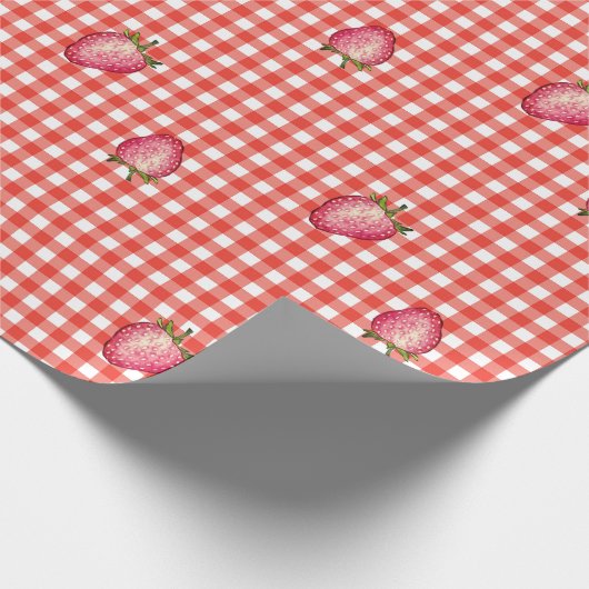 Stawberry Barn Red Gingham Geschenkpapier (Ecke)